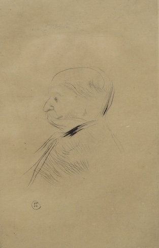 After Henri Toulouse-Lautrec (French, 1864-1901), drypoint etching, 'Monsieur X', signed in the plate, 18 x 12cm. Condition - fair, paper a little browned